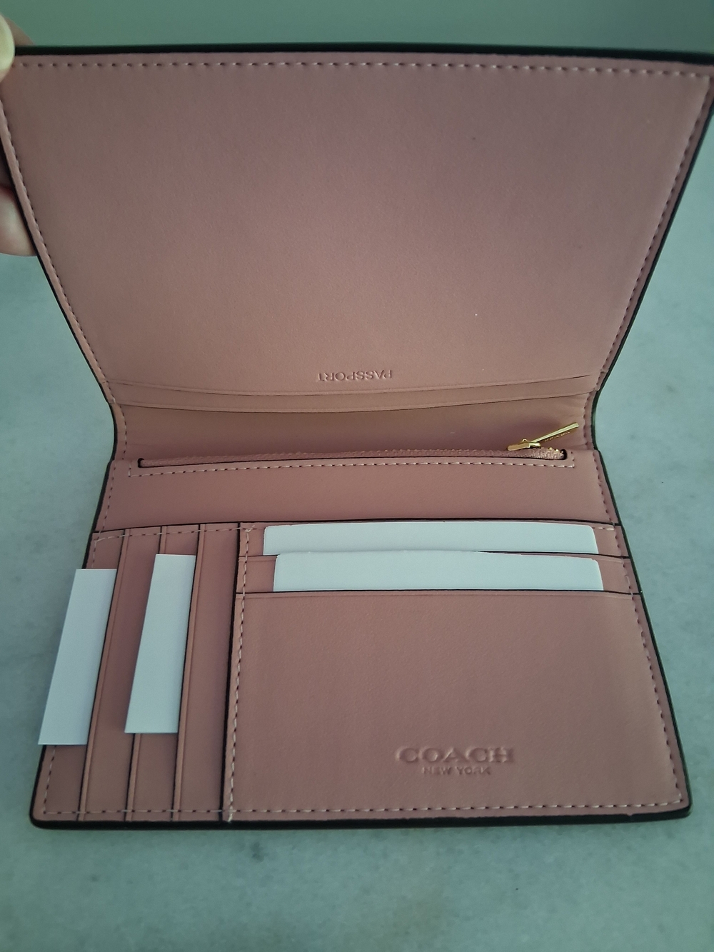 NWT 2026 Coach Powder Pink Wallet/Passport Holder